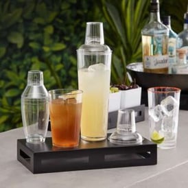 Cocktail kit on a bar outside