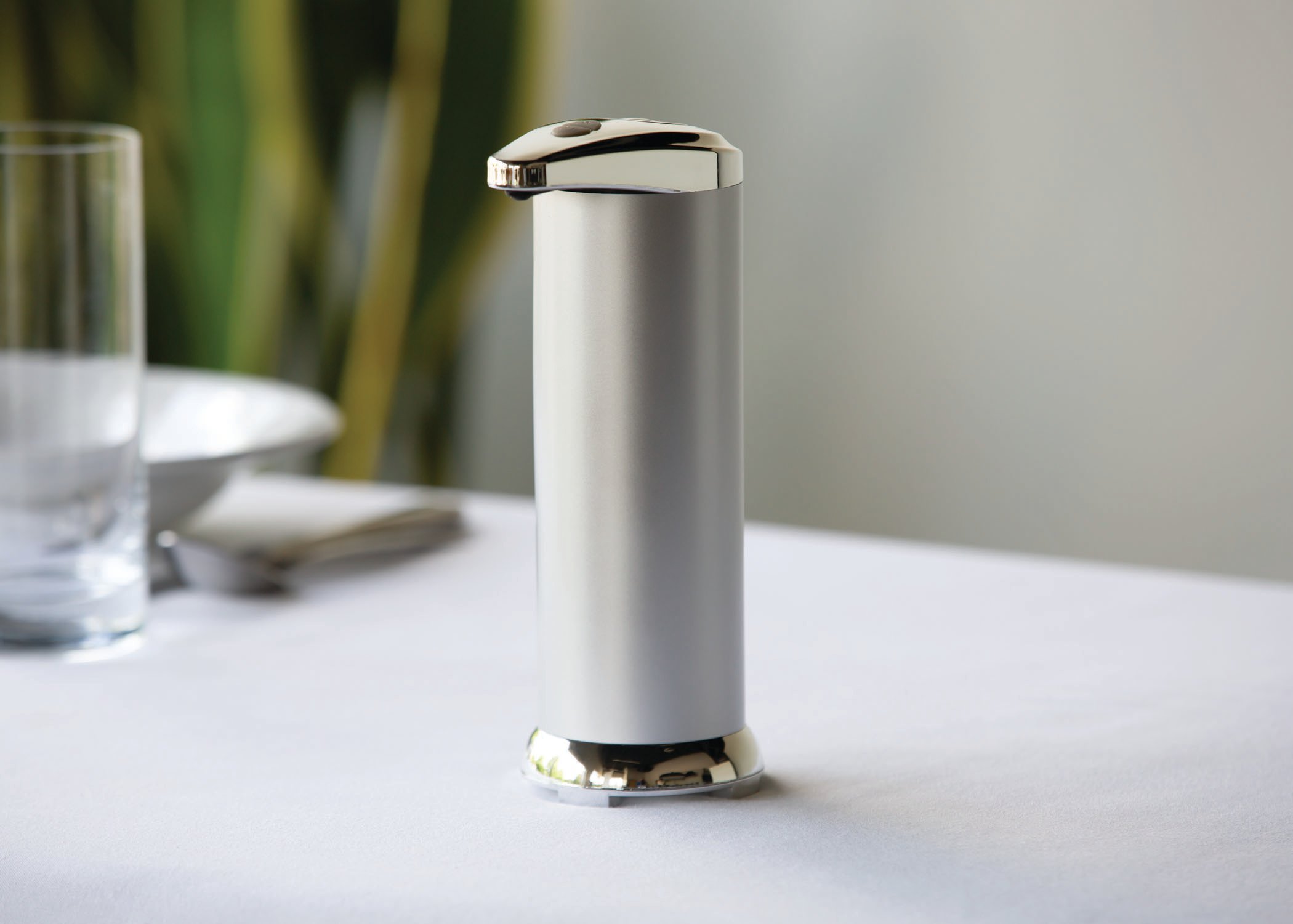 hand sanitizer pump on table