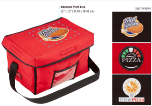 To go bags, offering logo placement