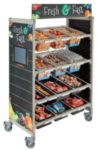 food on a cart for school meals